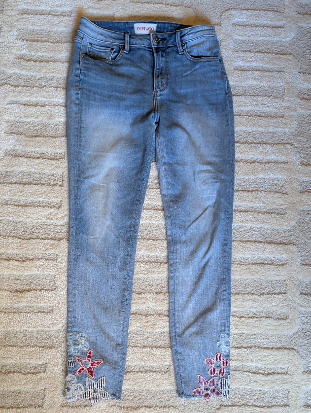 DRIFTWOOD Jackie High Rise Embroidered Skinny Jeans Size 27x28